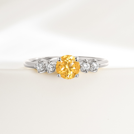 Citrine Five Stone Ring in Sterling Silver