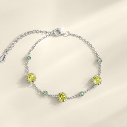 Emerald & Peridot Bracelet in Sterling Silver