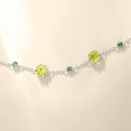 Emerald & Peridot Bracelet in Sterling Silver