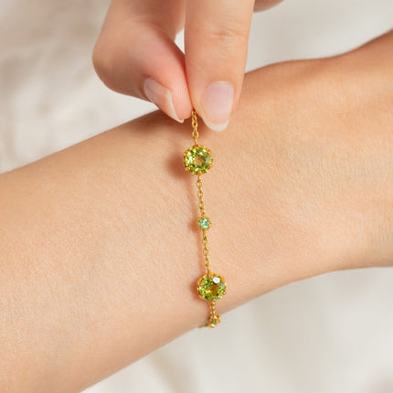 Emerald & Peridot Jewellery Set in 18k Gold Vermeil