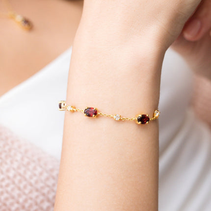 Mini Set 2 - Garnet Jewellery Set in 18k Gold Vermeil
