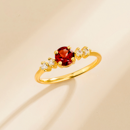 Garnet Everyday Jewellery Gift Set in 18k Gold Vermeil