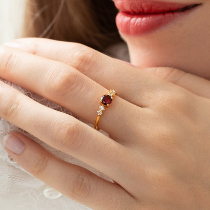 Garnet Everyday Jewellery Gift Set in 18k Gold Vermeil