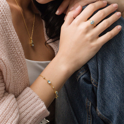 Blue Topaz Bracelet in 18k Gold Vermeil
