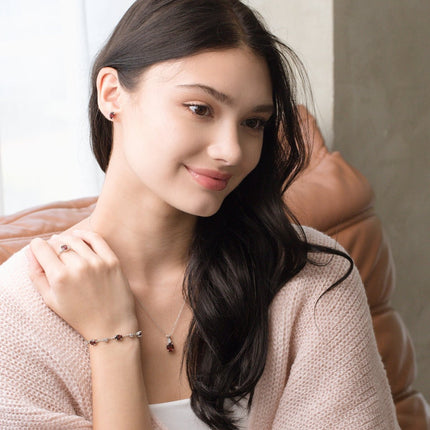 Mini Set 1 - Garnet Jewellery Set in Sterling Silver