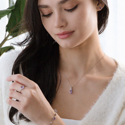 Mini Set 1 - Amethyst Jewellery Set in Sterling Silver