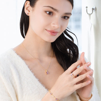 Mini Set 1 - Amethyst Jewellery Set in 18k Gold Vermeil