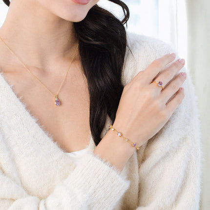 Lavender Amethyst Bracelet in 18k Gold Vermeil