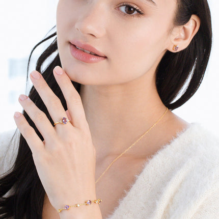 Mini Set 1 - Amethyst Jewellery Set in 18k Gold Vermeil