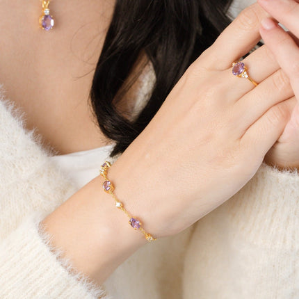 Lavender Amethyst Bracelet in 18k Gold Vermeil