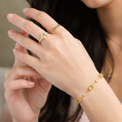Peridot Bracelet in 18k Gold Vermeil