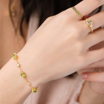 Peridot Bracelet in 18k Gold Vermeil