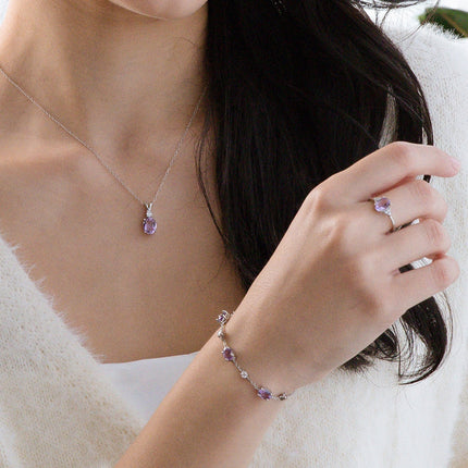 Lavender Amethyst Bracelet in Sterling Silver