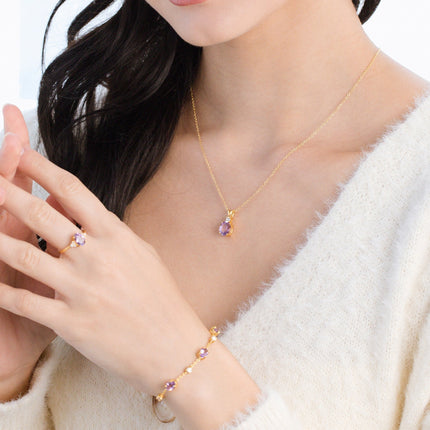 Lavender Amethyst Bracelet in 18k Gold Vermeil