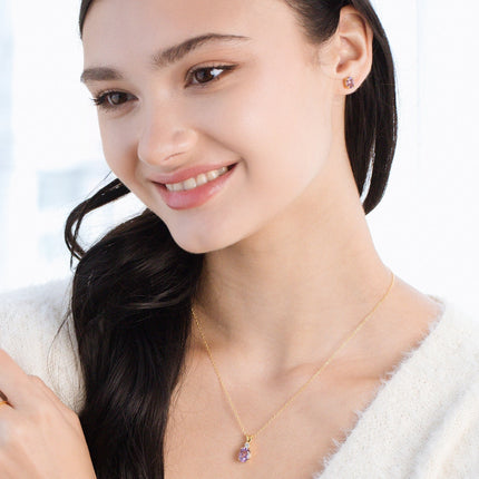 Lavender Amethyst Oval Stud Earrings in 18k Gold Vermeil