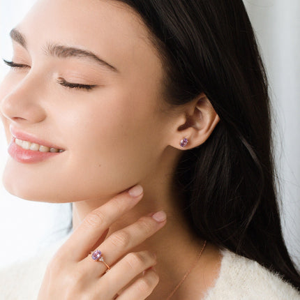 Mini Set 1 - Amethyst Jewellery Set in 18k Gold Vermeil