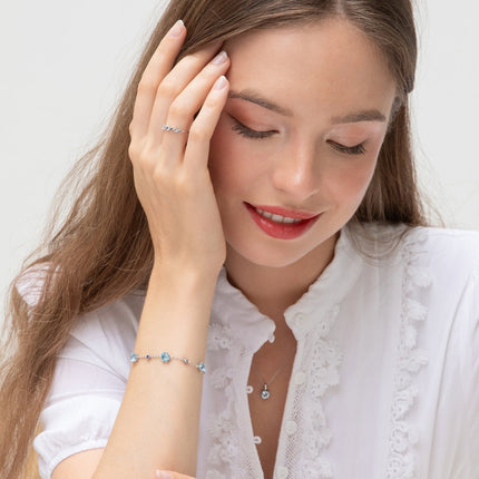 Blue Sapphire & Blue Topaz Jewellery Set in Sterling Silver