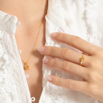 Citrine Five Stone Ring in 18k Gold Vermeil