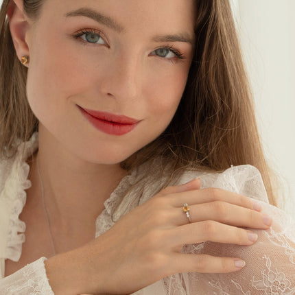 Citrine Five Stone Ring in Sterling Silver