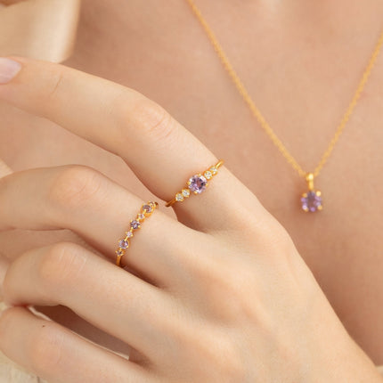 Lavender Amethyst Everyday Jewellery Gift Set in 18k Gold Vermeil