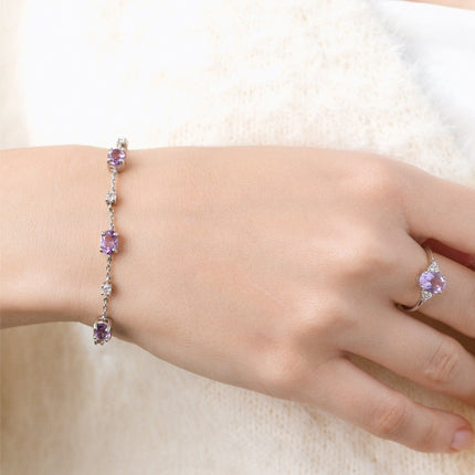 Lavender Amethyst Bracelet in Sterling Silver