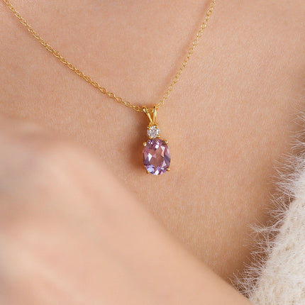 Lavender Amethyst Pendant Necklace in 18k Gold Vermeil