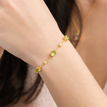Peridot Bracelet in 18k Gold Vermeil