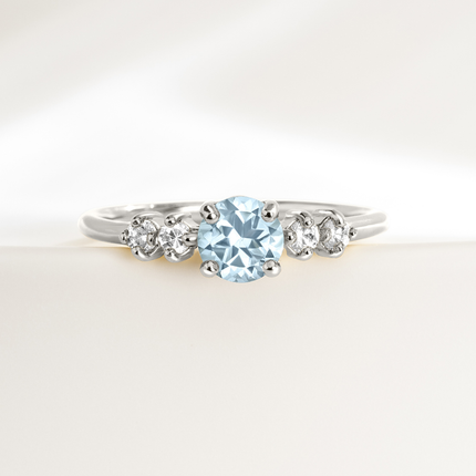 Sky Blue Topaz Five Stone Ring in Sterling Silver