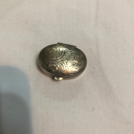 Solid Silver Fully Hallmarked Oval Pill Box.
