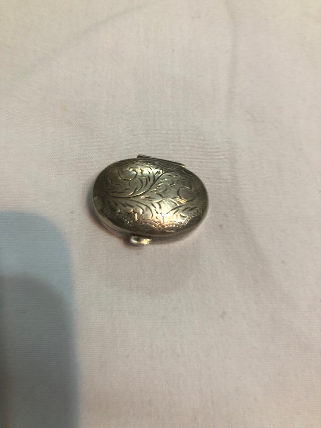 Solid Silver Fully Hallmarked Oval Pill Box.