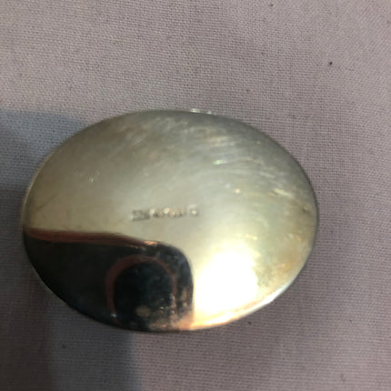 Hallmarked Silver Oval Pill Box