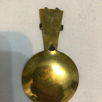 Vintage Brass Tea Caddy Spoon With Hastings Crest.