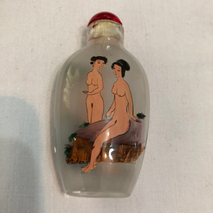 Inside Painted Oriental Erotic Snuff/Scent Bottle.