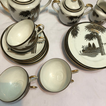 Genuine Kutani Hand Painted Tea Service.