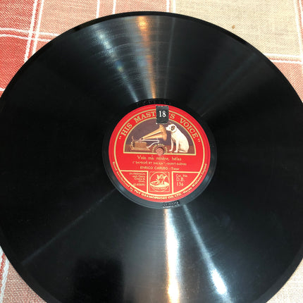 Enrico Caruso 78rpm Record Singing From Pearl Fishers & Samson & Dalia.