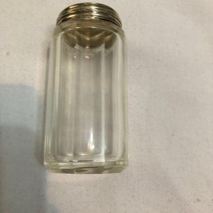 Antique Glass Silver Topped Dressing Table Pot.