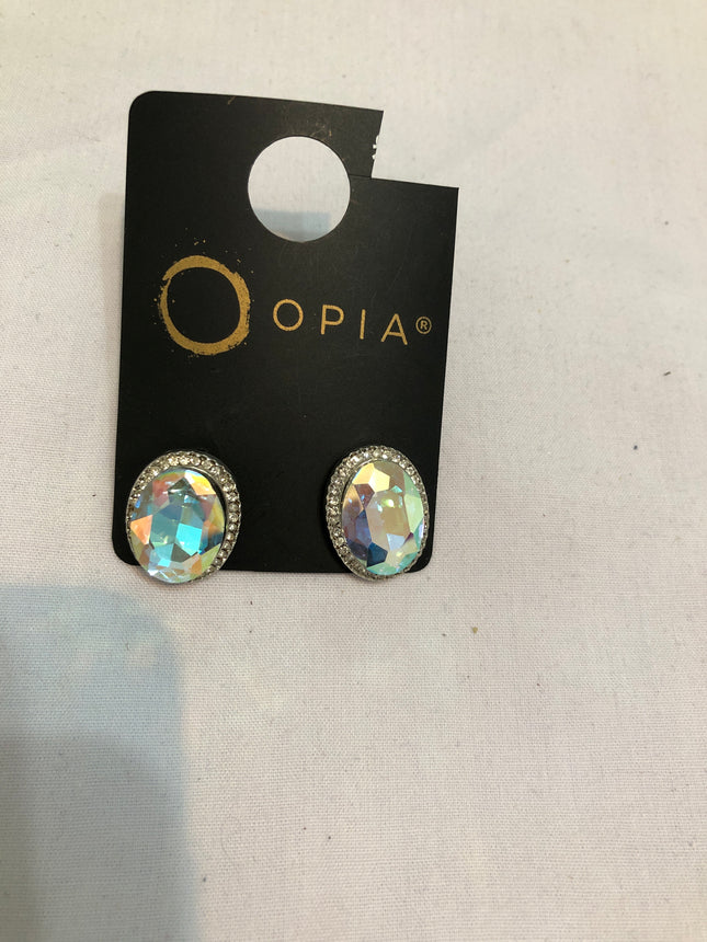 Set of Ladies Oval Sparkly Fashion Earrings By Opia.