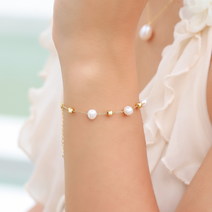 Pearl Bracelet in 18k Gold Vermeil