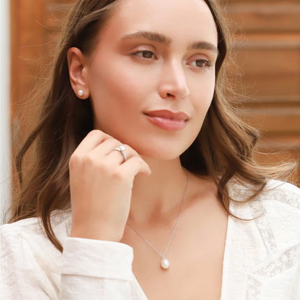 Pearl Stud Earrings in Sterling Silver