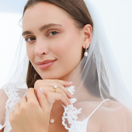 Pearl Hoop Drop Earrings with Removable Pearls  in 18k Gold Vermeil