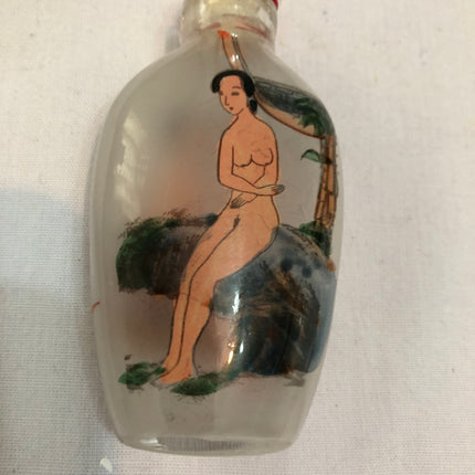 Inside Painted Oriental Erotic Snuff/Scent Bottle.
