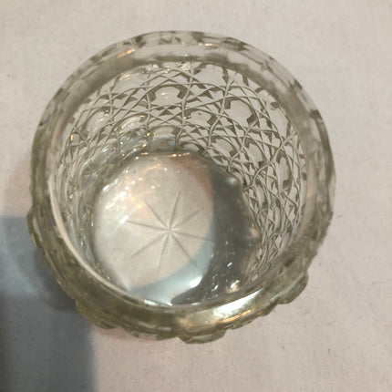 Antique Silver Topped Cut Glass Dressing Table Jar.