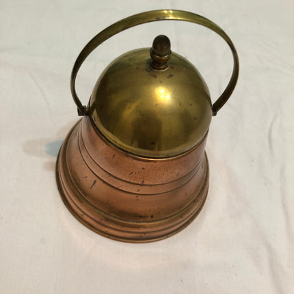 Brass & Copper Bell Shaped Tea Caddy.