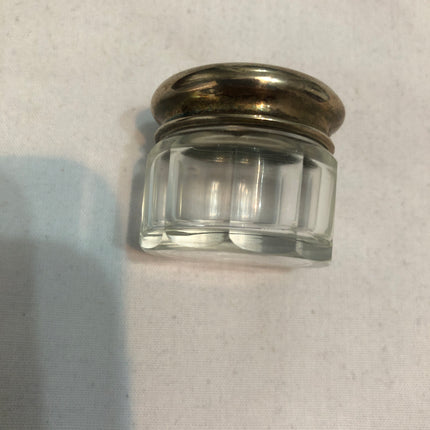 Antique Silver Topped Dressing Table Pot.