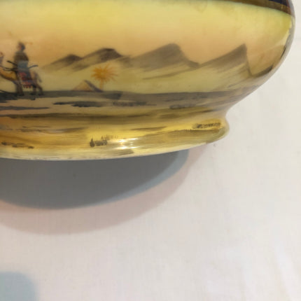 Camel China Desert Scene Antique Rose Bowl.