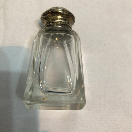 Antique Silver Topped Glass Perfume/Scent Bottle.