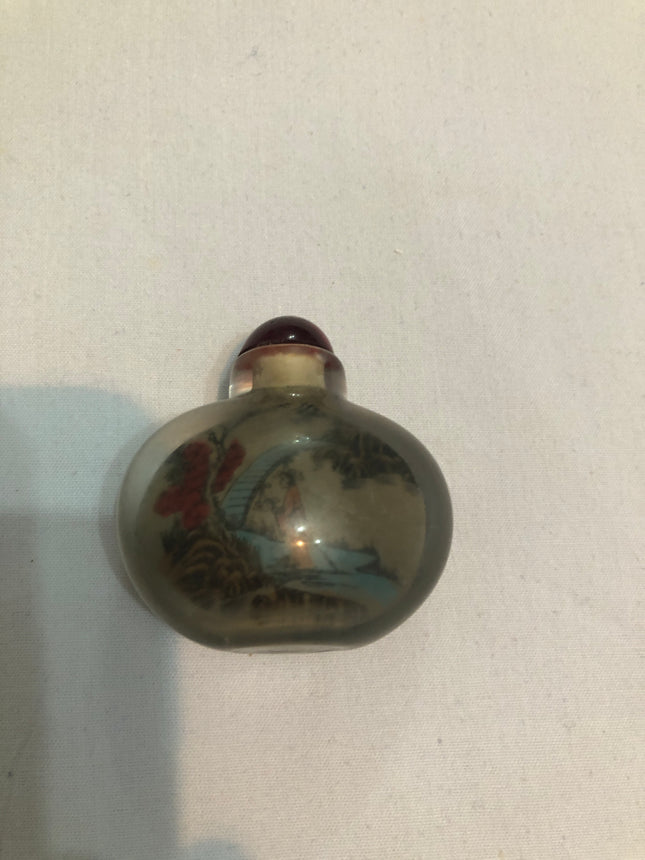Inside Painted Oriental Snuff/Scent Bottle.