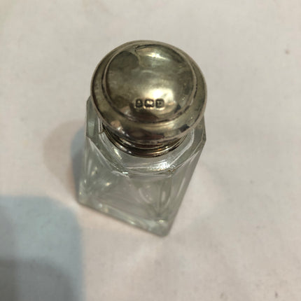 Antique Silver Topped Glass Perfume/Scent Bottle.