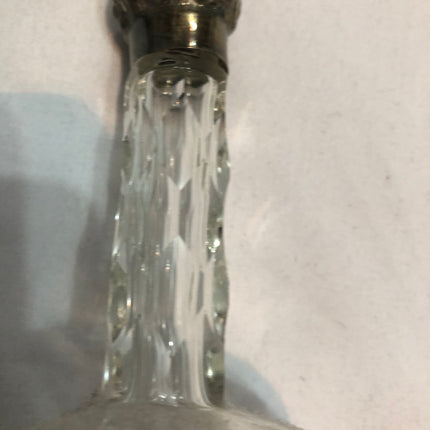 Antique Silver Topped Cut Glass Perfume /Scent Bottle.