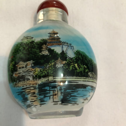 Inside Painted Oriental Snuff/Scent Bottle.